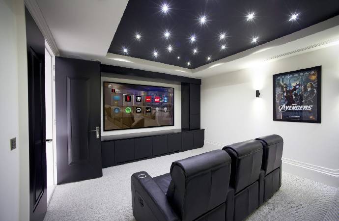 Luxury home cinema equipped with high-end audio system